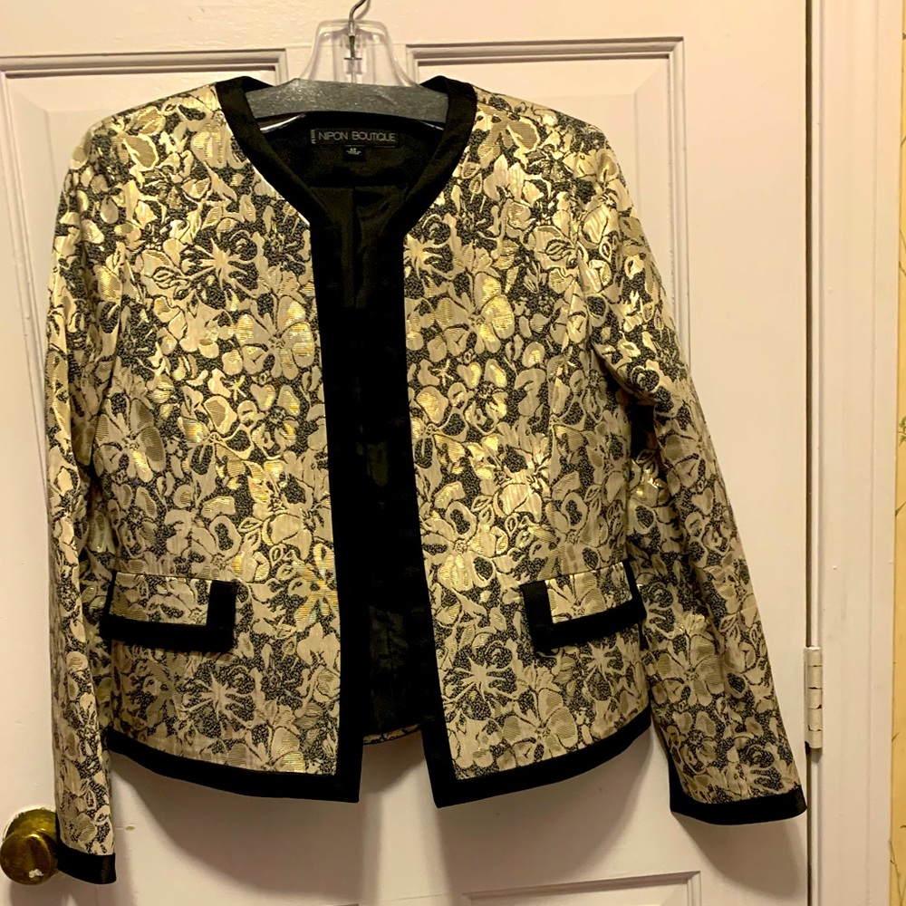 Nipon Boutique Brocade Tapestry Jacker-Taupe-6P